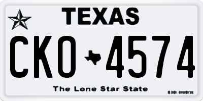 TX license plate CKO4574
