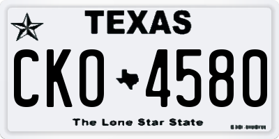 TX license plate CKO4580