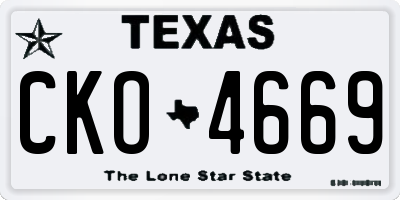 TX license plate CKO4669
