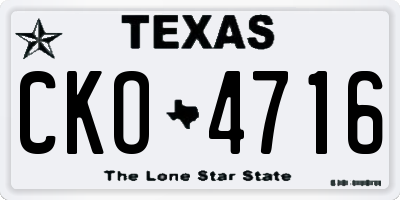 TX license plate CKO4716
