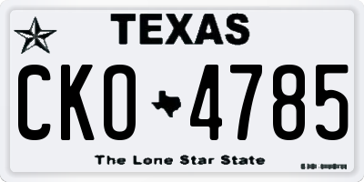 TX license plate CKO4785