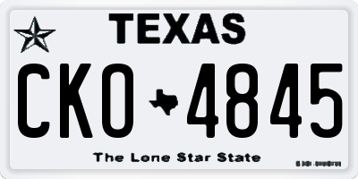 TX license plate CKO4845