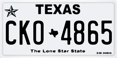 TX license plate CKO4865