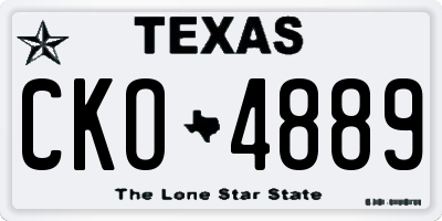 TX license plate CKO4889