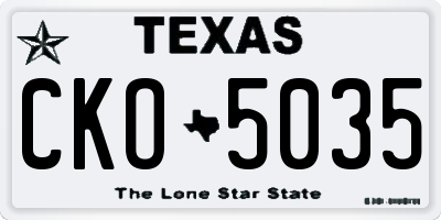 TX license plate CKO5035
