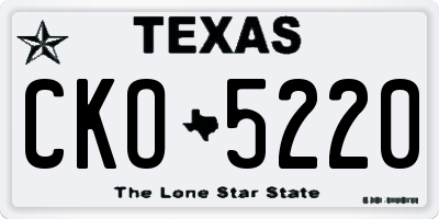TX license plate CKO5220