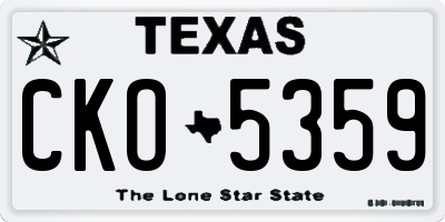 TX license plate CKO5359