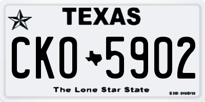 TX license plate CKO5902