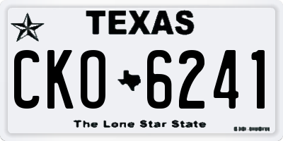 TX license plate CKO6241