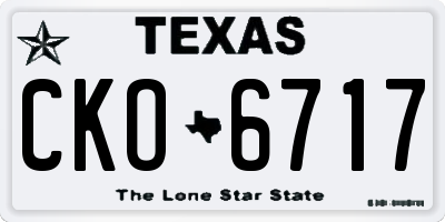 TX license plate CKO6717