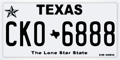 TX license plate CKO6888