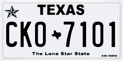 TX license plate CKO7101