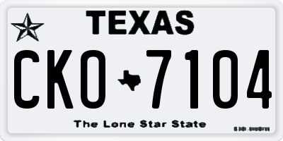 TX license plate CKO7104