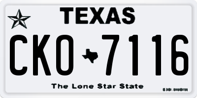 TX license plate CKO7116