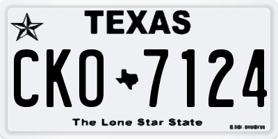 TX license plate CKO7124
