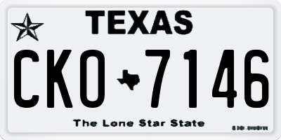 TX license plate CKO7146