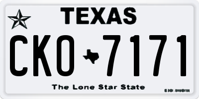 TX license plate CKO7171