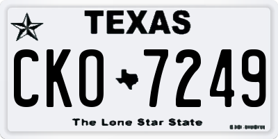 TX license plate CKO7249