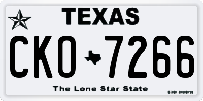 TX license plate CKO7266