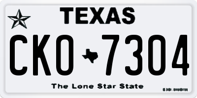 TX license plate CKO7304
