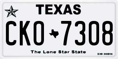 TX license plate CKO7308