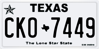 TX license plate CKO7449