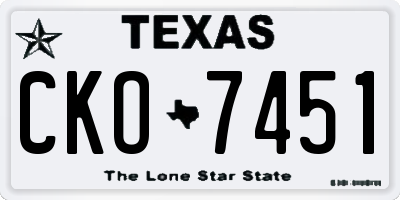 TX license plate CKO7451