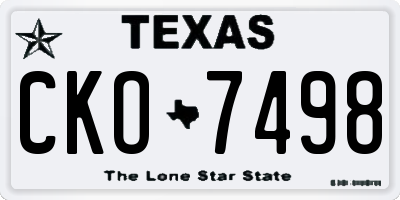 TX license plate CKO7498