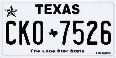 TX license plate CKO7526