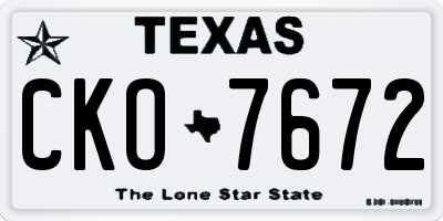 TX license plate CKO7672