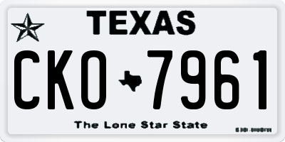 TX license plate CKO7961