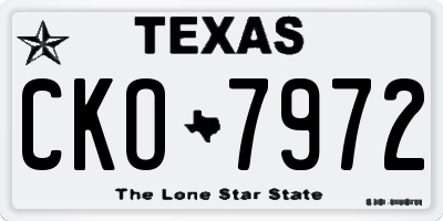 TX license plate CKO7972