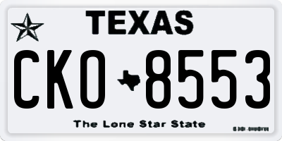 TX license plate CKO8553