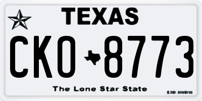 TX license plate CKO8773