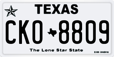 TX license plate CKO8809