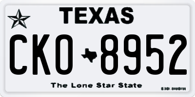 TX license plate CKO8952
