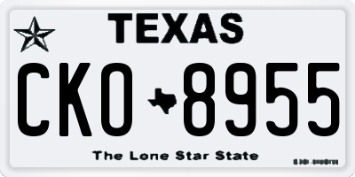 TX license plate CKO8955