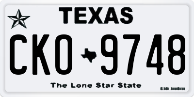 TX license plate CKO9748