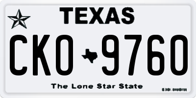 TX license plate CKO9760