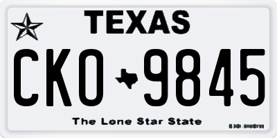 TX license plate CKO9845