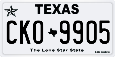 TX license plate CKO9905