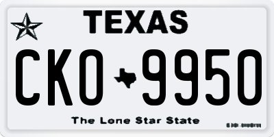 TX license plate CKO9950