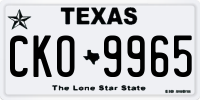 TX license plate CKO9965