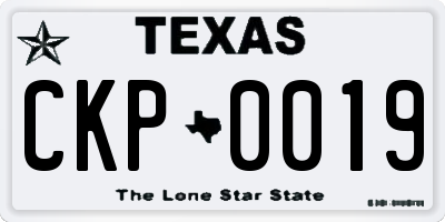 TX license plate CKP0019