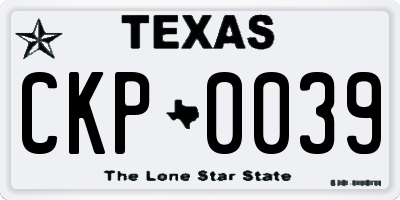 TX license plate CKP0039