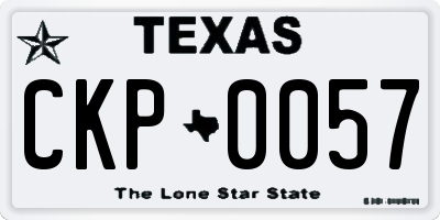 TX license plate CKP0057