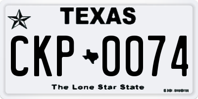 TX license plate CKP0074