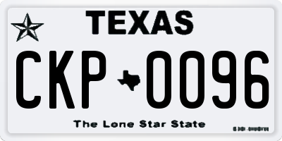 TX license plate CKP0096