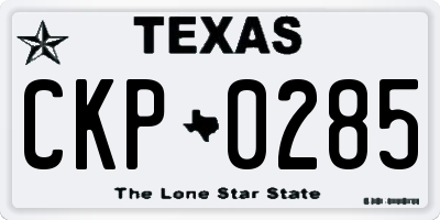 TX license plate CKP0285