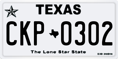 TX license plate CKP0302